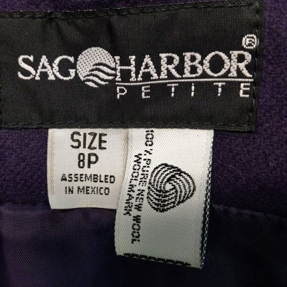 Sag Harbor Petite Purple Wool Women's Petitie single Button Jacket - Picture 2 of 7